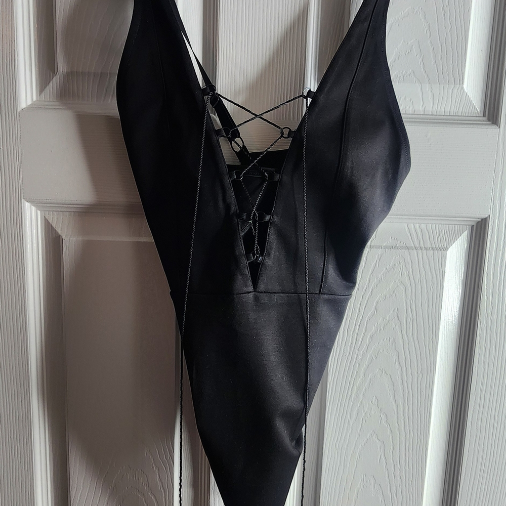 Express Edition Black Strappy Bodysuit
